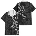 White Ribbon Day New Zealand Family Matching Long Sleeve Bodycon Dress and Hawaiian Shirt Aotearoa Maori Pattern