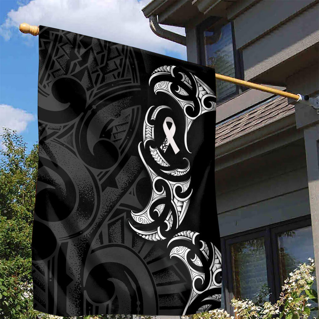 White Ribbon Day New Zealand Garden Flag Aotearoa Maori Pattern