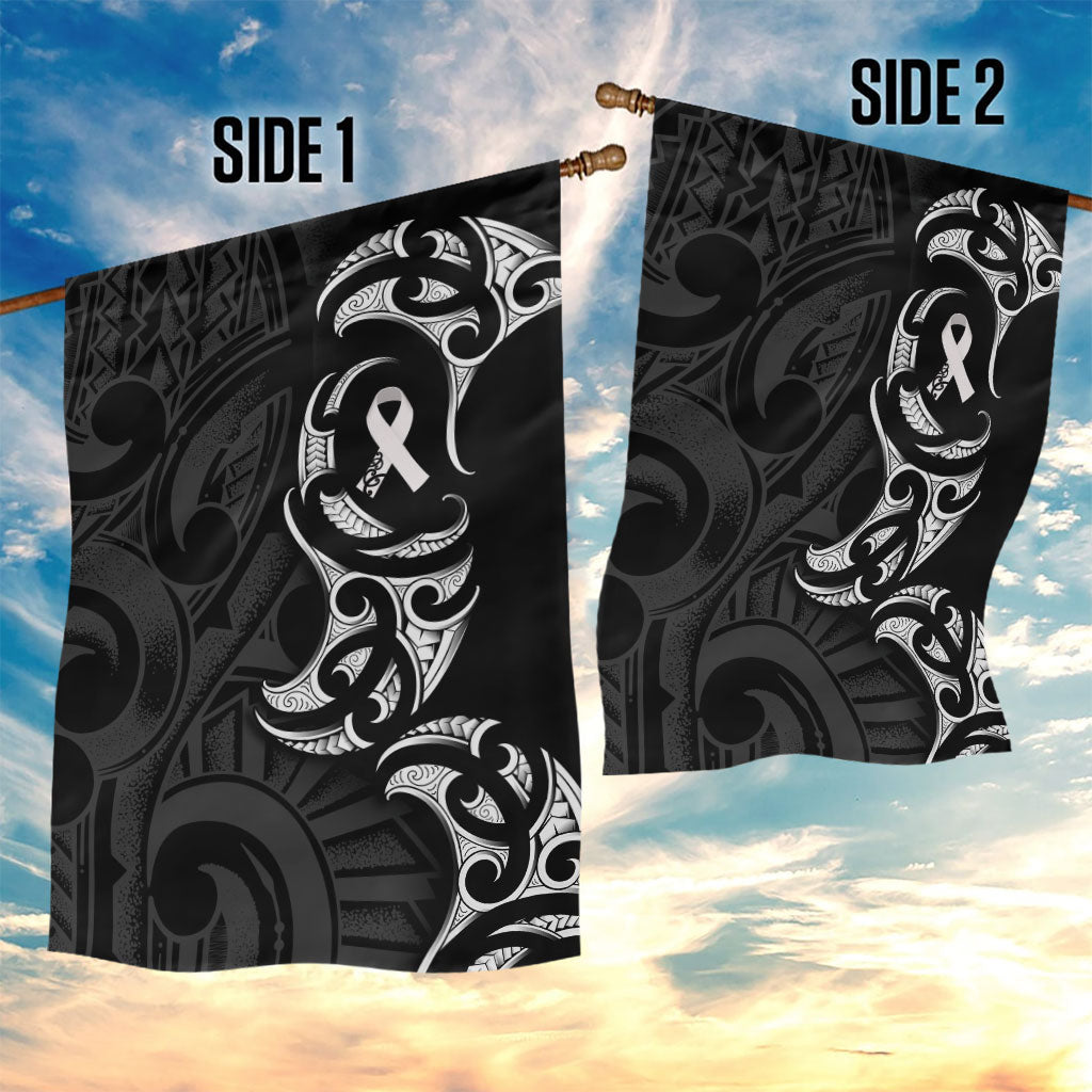 White Ribbon Day New Zealand Garden Flag Aotearoa Maori Pattern