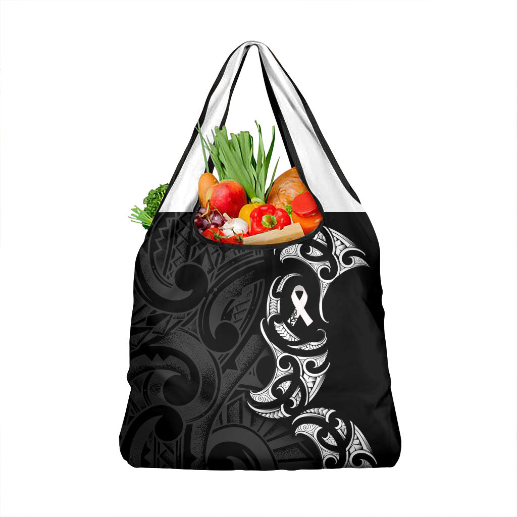 White Ribbon Day New Zealand Grocery Bag Aotearoa Maori Pattern