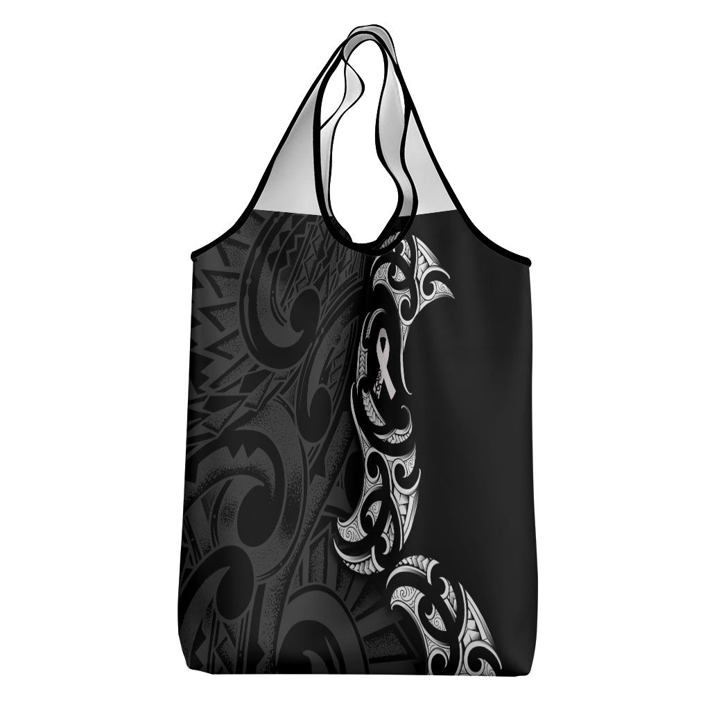 White Ribbon Day New Zealand Grocery Bag Aotearoa Maori Pattern