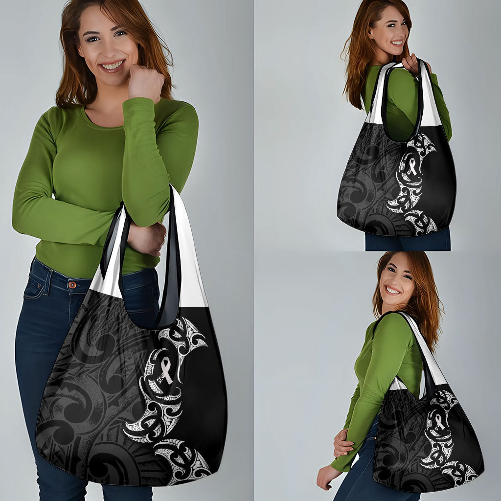 White Ribbon Day New Zealand Grocery Bag Aotearoa Maori Pattern