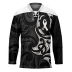 White Ribbon Day New Zealand Hockey Jersey Aotearoa Maori Pattern
