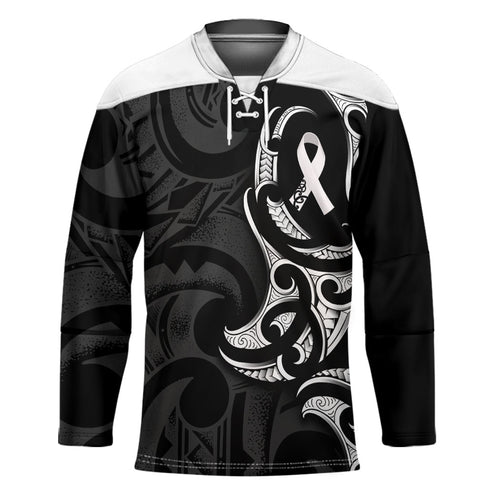 White Ribbon Day New Zealand Hockey Jersey Aotearoa Maori Pattern