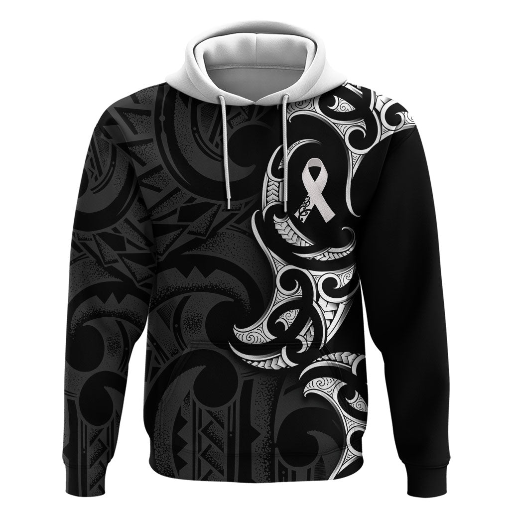 White Ribbon Day New Zealand Hoodie Aotearoa Maori Pattern