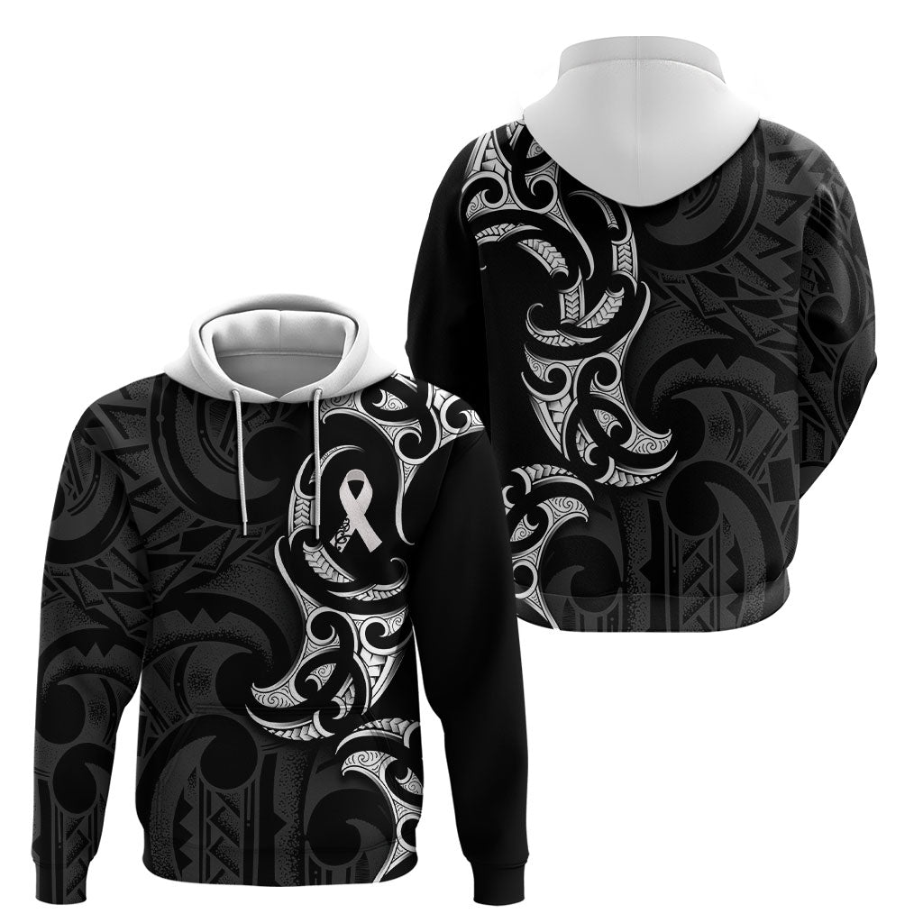 White Ribbon Day New Zealand Hoodie Aotearoa Maori Pattern
