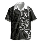 White Ribbon Day New Zealand Kid Hawaiian Shirt Aotearoa Maori Pattern