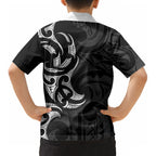 White Ribbon Day New Zealand Kid Hawaiian Shirt Aotearoa Maori Pattern