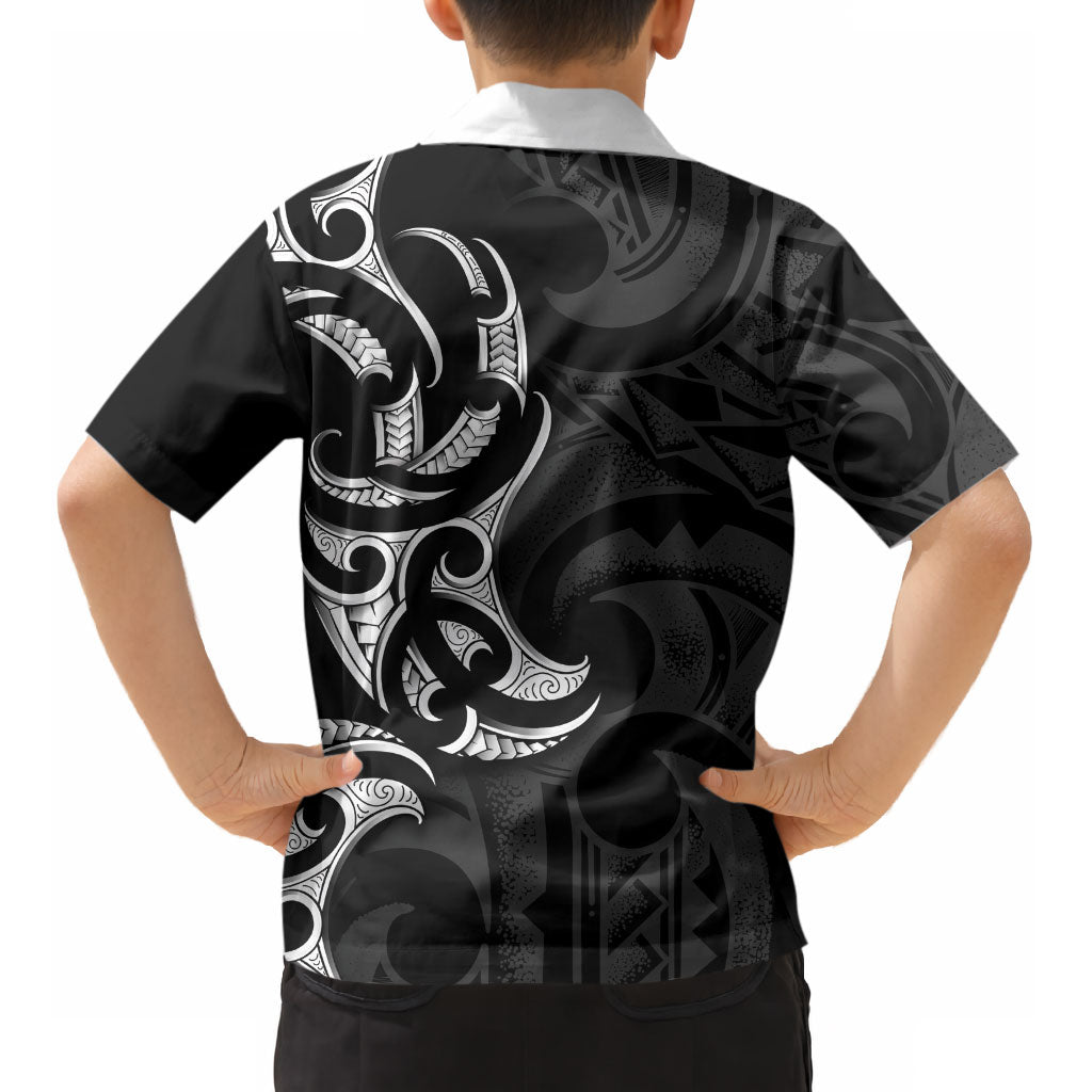 White Ribbon Day New Zealand Kid Hawaiian Shirt Aotearoa Maori Pattern