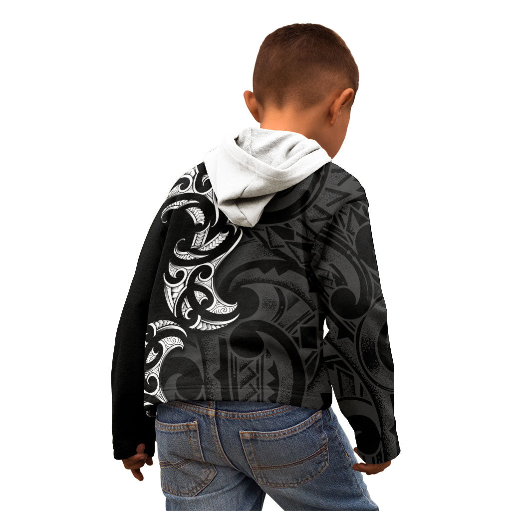 White Ribbon Day New Zealand Kid Hoodie Aotearoa Maori Pattern