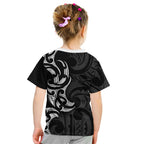 White Ribbon Day New Zealand Kid T Shirt Aotearoa Maori Pattern
