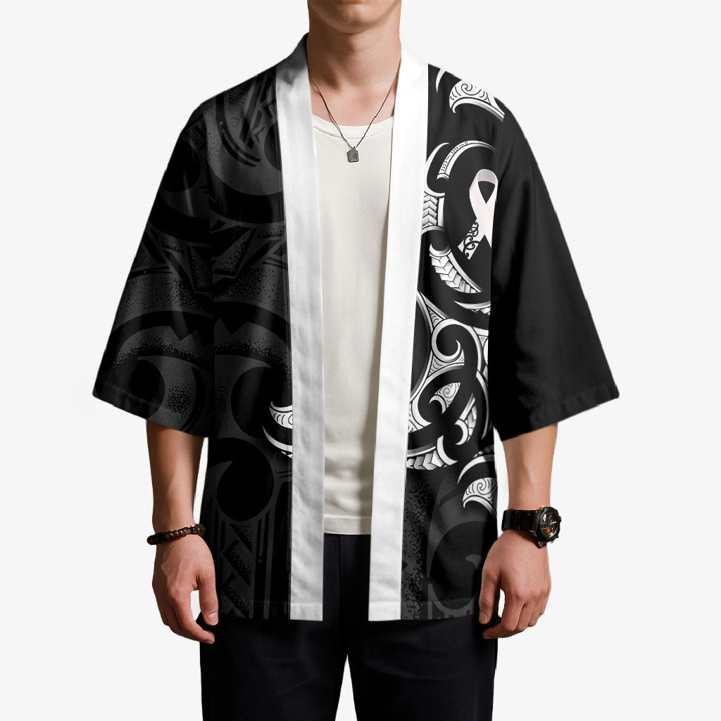 White Ribbon Day New Zealand Kimono Aotearoa Maori Pattern