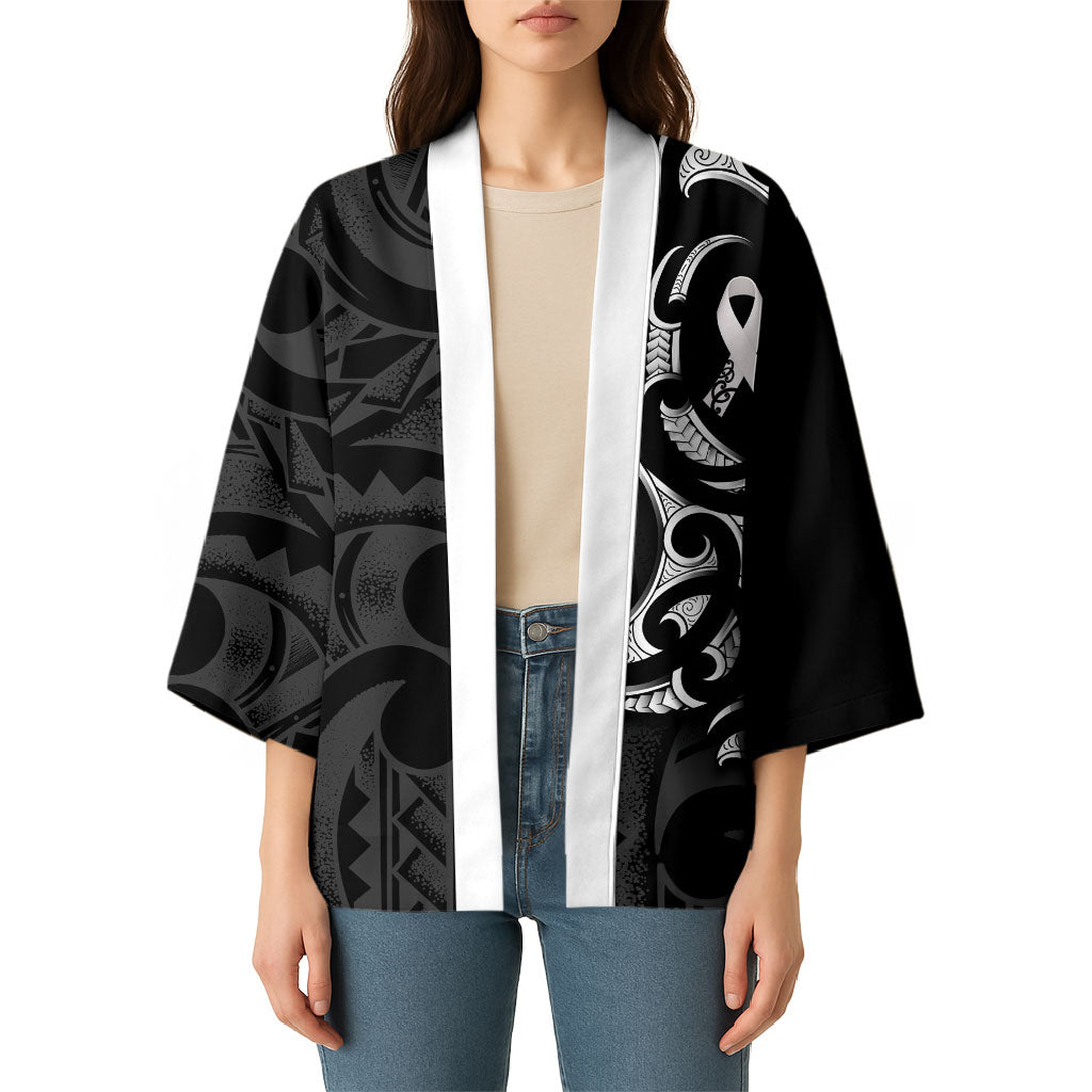 White Ribbon Day New Zealand Kimono Aotearoa Maori Pattern