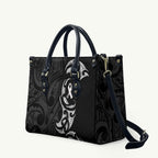 White Ribbon Day New Zealand Leather Bag Aotearoa Maori Pattern