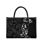 White Ribbon Day New Zealand Leather Bag Aotearoa Maori Pattern