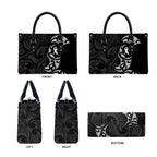 White Ribbon Day New Zealand Leather Bag Aotearoa Maori Pattern
