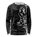 White Ribbon Day New Zealand Long Sleeve Shirt Aotearoa Maori Pattern