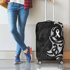 White Ribbon Day New Zealand Luggage Cover Aotearoa Maori Pattern