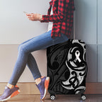 White Ribbon Day New Zealand Luggage Cover Aotearoa Maori Pattern