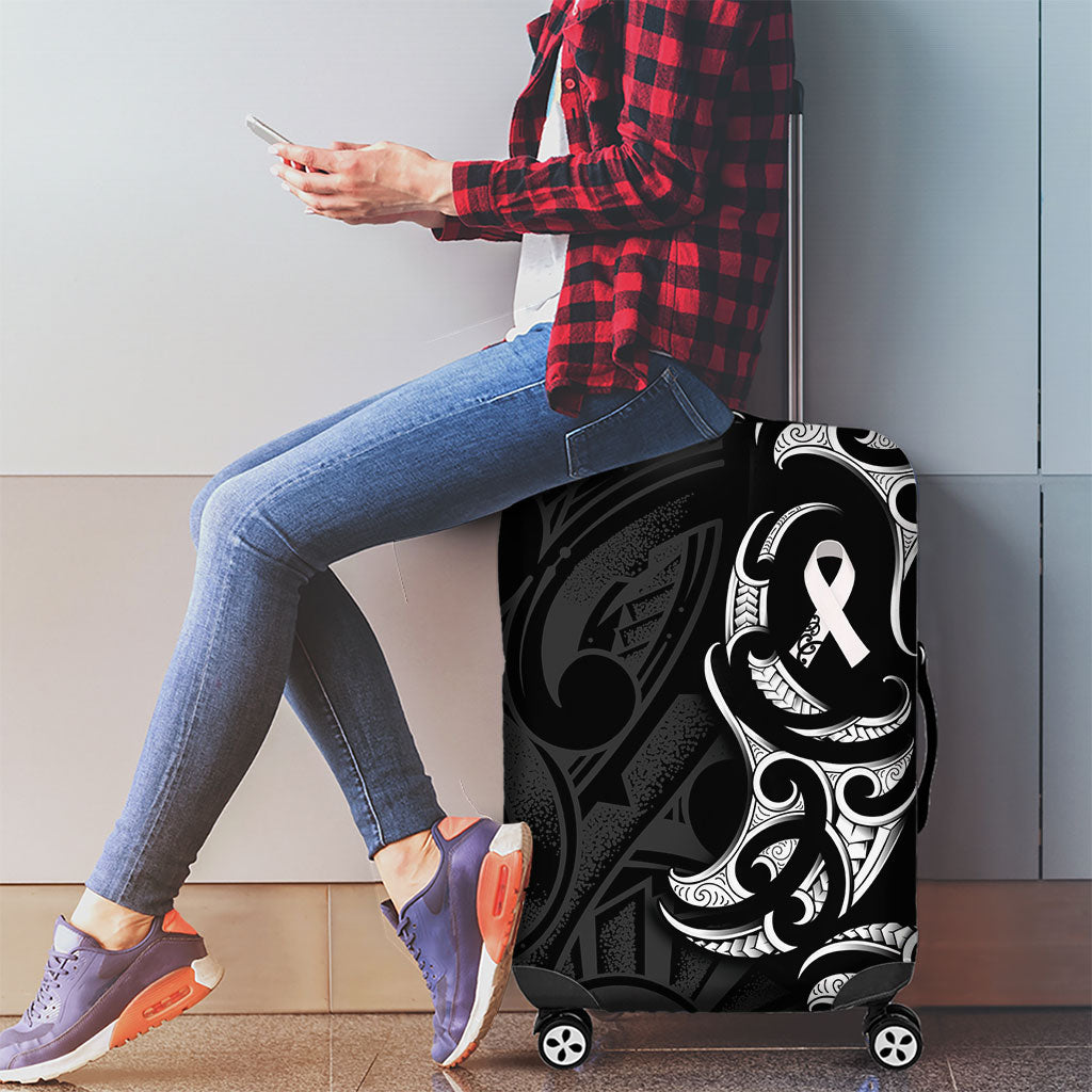 White Ribbon Day New Zealand Luggage Cover Aotearoa Maori Pattern