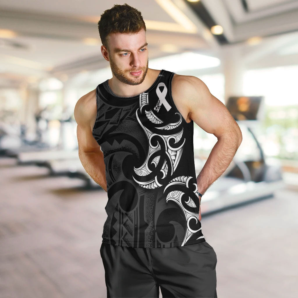 White Ribbon Day New Zealand Men Tank Top Aotearoa Maori Pattern