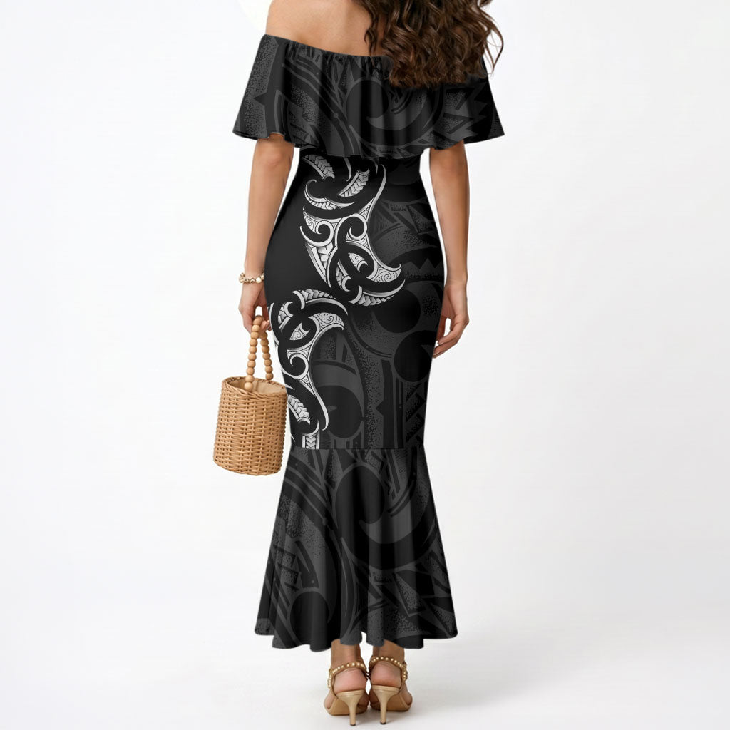White Ribbon Day New Zealand Mermaid Dress Aotearoa Maori Pattern