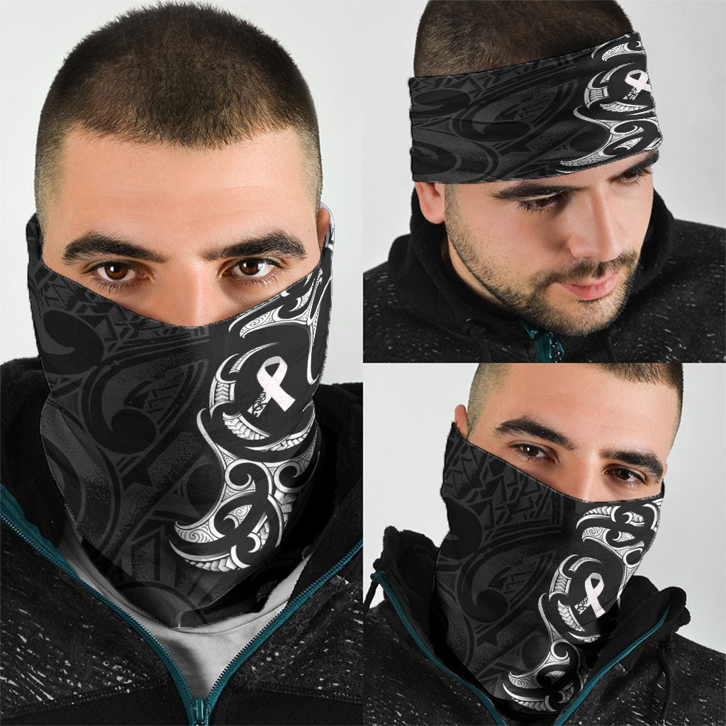 White Ribbon Day New Zealand Neck Gaiter Aotearoa Maori Pattern