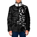 White Ribbon Day New Zealand Padded Jacket Aotearoa Maori Pattern
