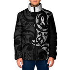 White Ribbon Day New Zealand Padded Jacket Aotearoa Maori Pattern