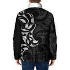 White Ribbon Day New Zealand Padded Jacket Aotearoa Maori Pattern