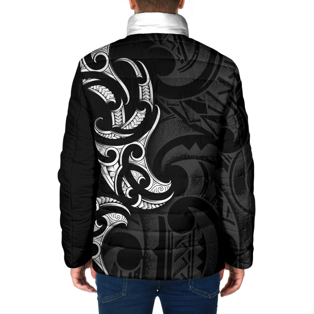 White Ribbon Day New Zealand Padded Jacket Aotearoa Maori Pattern