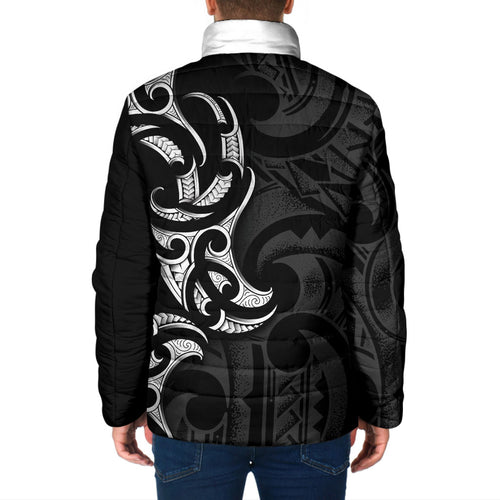 White Ribbon Day New Zealand Padded Jacket Aotearoa Maori Pattern