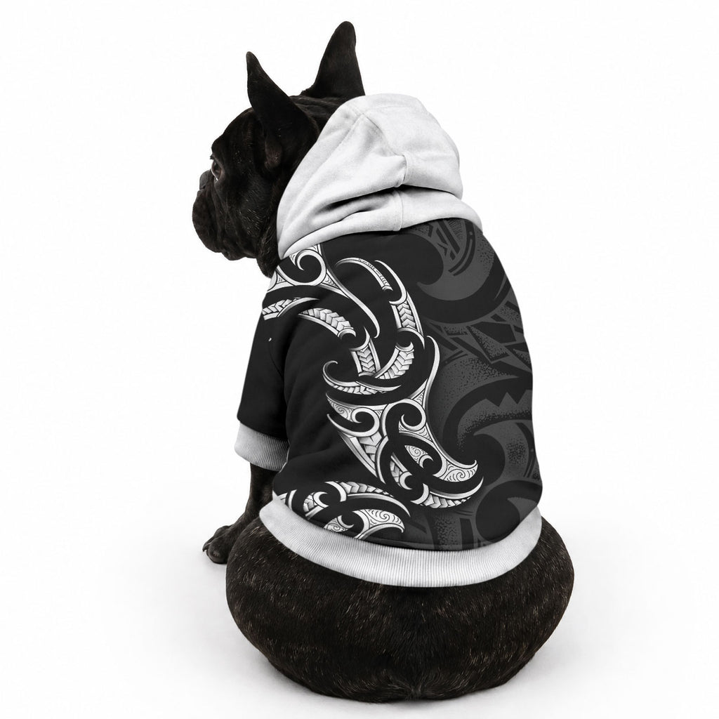 White Ribbon Day New Zealand Pet Hoodie Aotearoa Maori Pattern