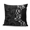 White Ribbon Day New Zealand Pillow Cover Aotearoa Maori Pattern