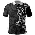 White Ribbon Day New Zealand Polo Shirt Aotearoa Maori Pattern