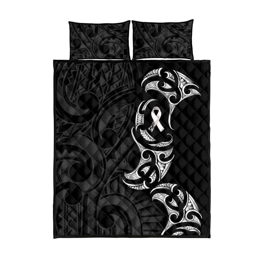 White Ribbon Day New Zealand Quilt Bed Set Aotearoa Maori Pattern