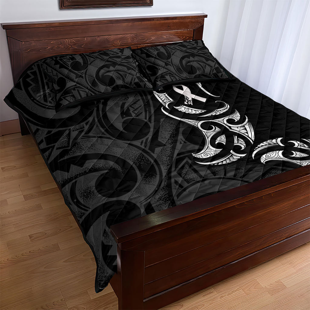 White Ribbon Day New Zealand Quilt Bed Set Aotearoa Maori Pattern
