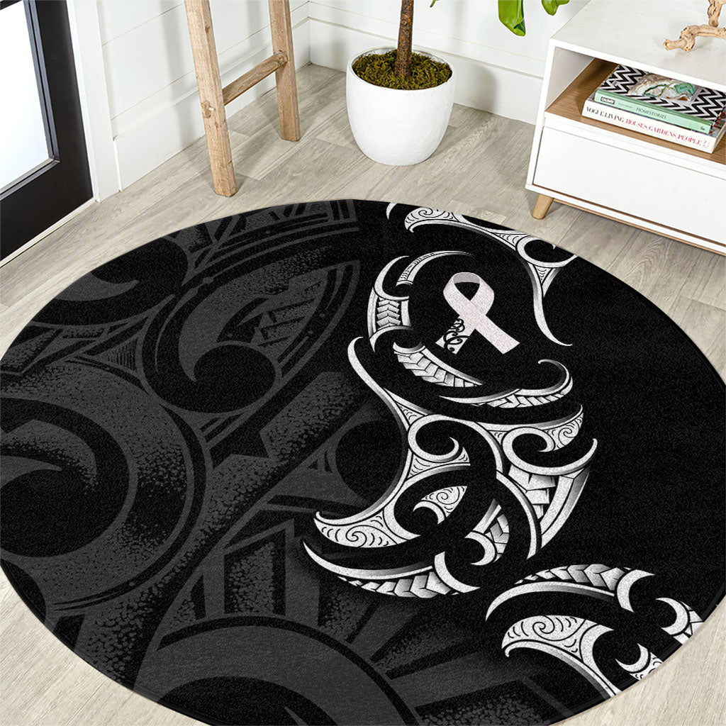 White Ribbon Day New Zealand Round Carpet Aotearoa Maori Pattern