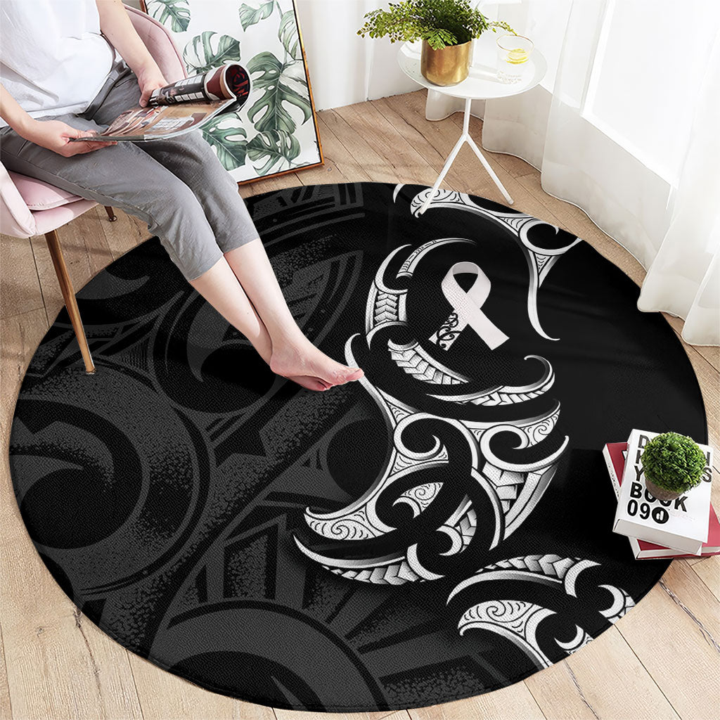 White Ribbon Day New Zealand Round Carpet Aotearoa Maori Pattern