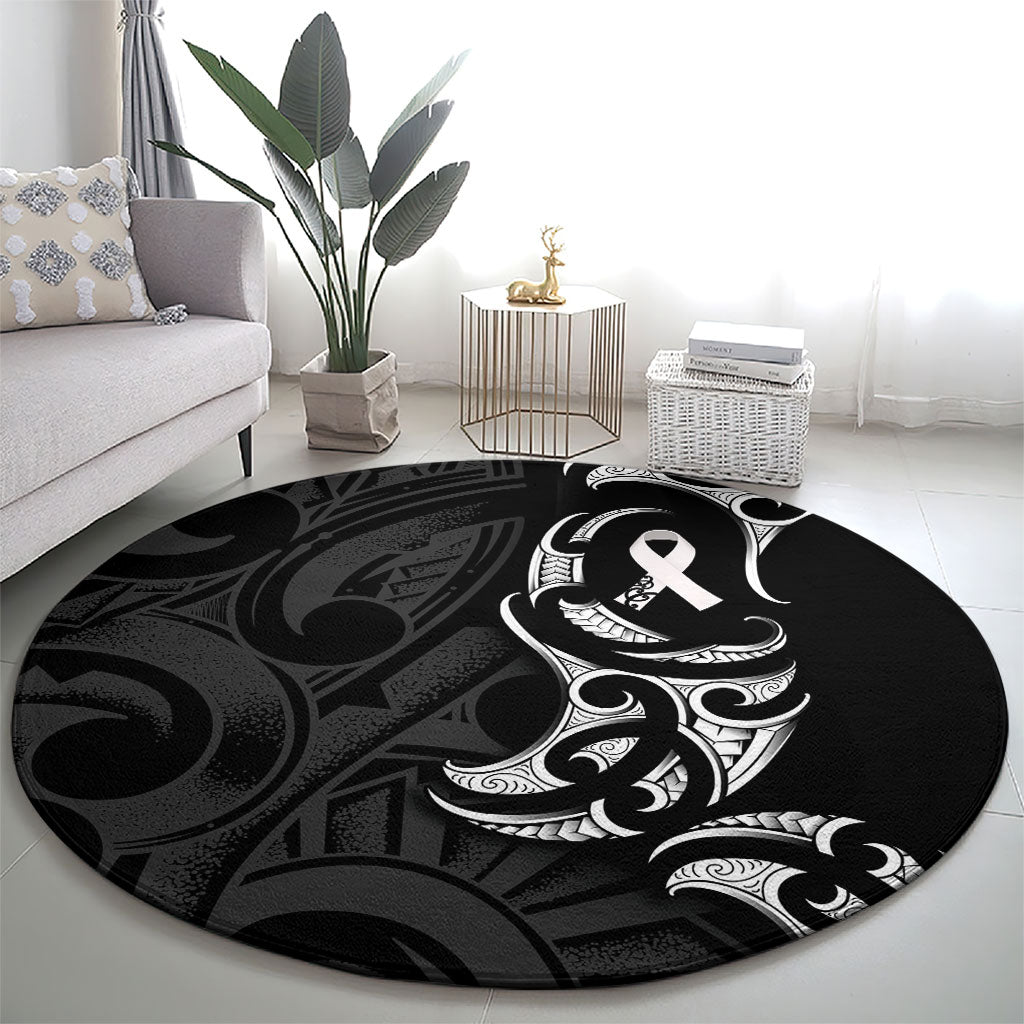 White Ribbon Day New Zealand Round Carpet Aotearoa Maori Pattern