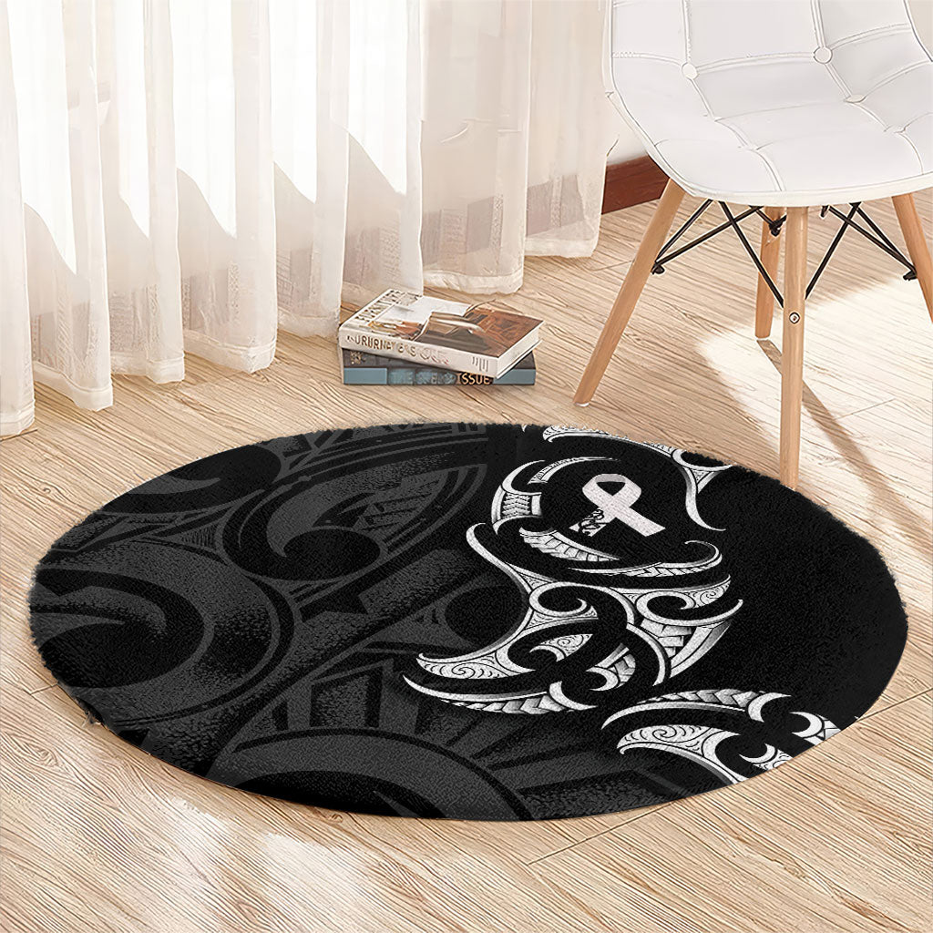 White Ribbon Day New Zealand Round Carpet Aotearoa Maori Pattern