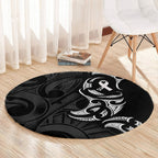 White Ribbon Day New Zealand Round Carpet Aotearoa Maori Pattern
