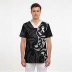 White Ribbon Day New Zealand Scrub Top Aotearoa Maori Pattern