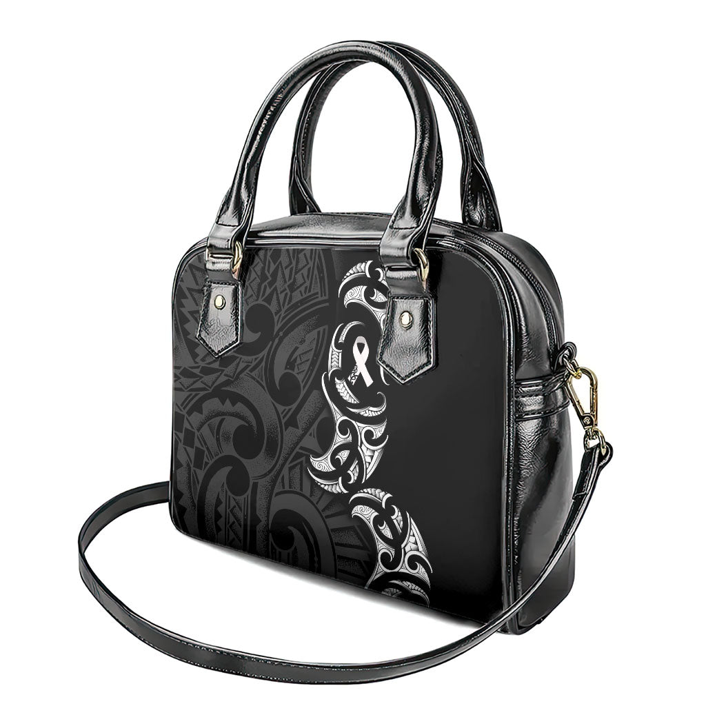 White Ribbon Day New Zealand Shoulder Handbag Aotearoa Maori Pattern