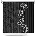 White Ribbon Day New Zealand Shower Curtain Aotearoa Maori Pattern