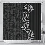 White Ribbon Day New Zealand Shower Curtain Aotearoa Maori Pattern