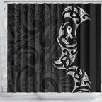 White Ribbon Day New Zealand Shower Curtain Aotearoa Maori Pattern