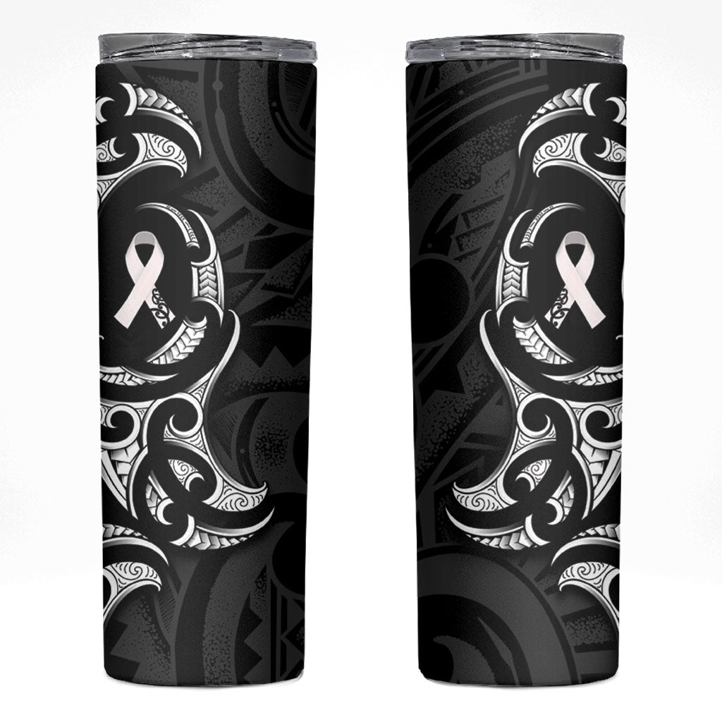 White Ribbon Day New Zealand Skinny Tumbler Aotearoa Maori Pattern