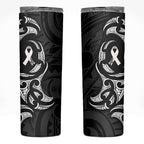 White Ribbon Day New Zealand Skinny Tumbler Aotearoa Maori Pattern