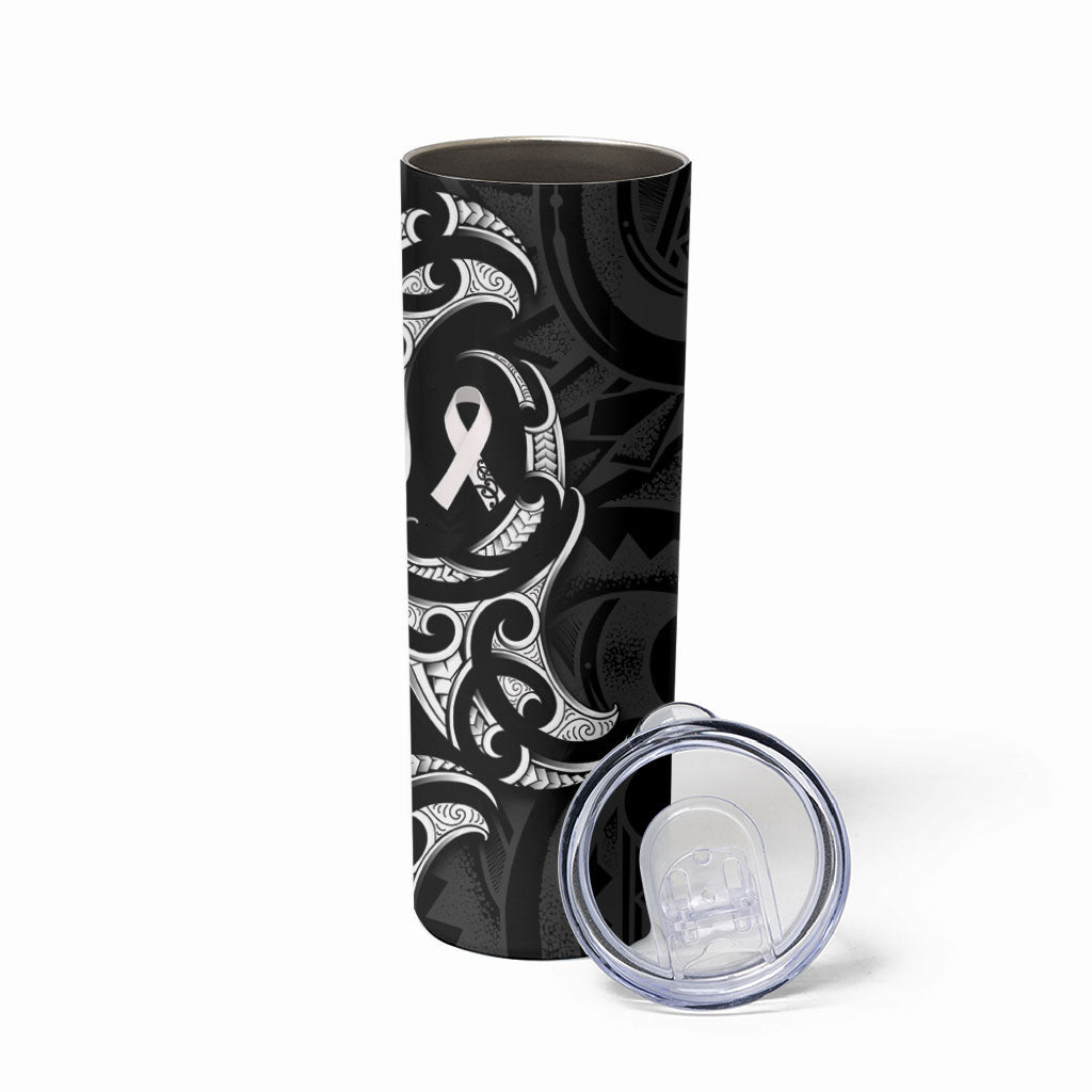 White Ribbon Day New Zealand Skinny Tumbler Aotearoa Maori Pattern